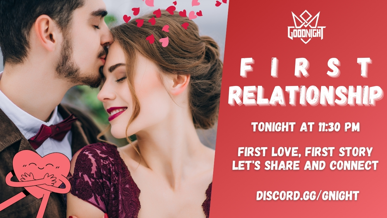 First Relationship Story Time gaming event banner - Good Night Morocco Discord community tournament