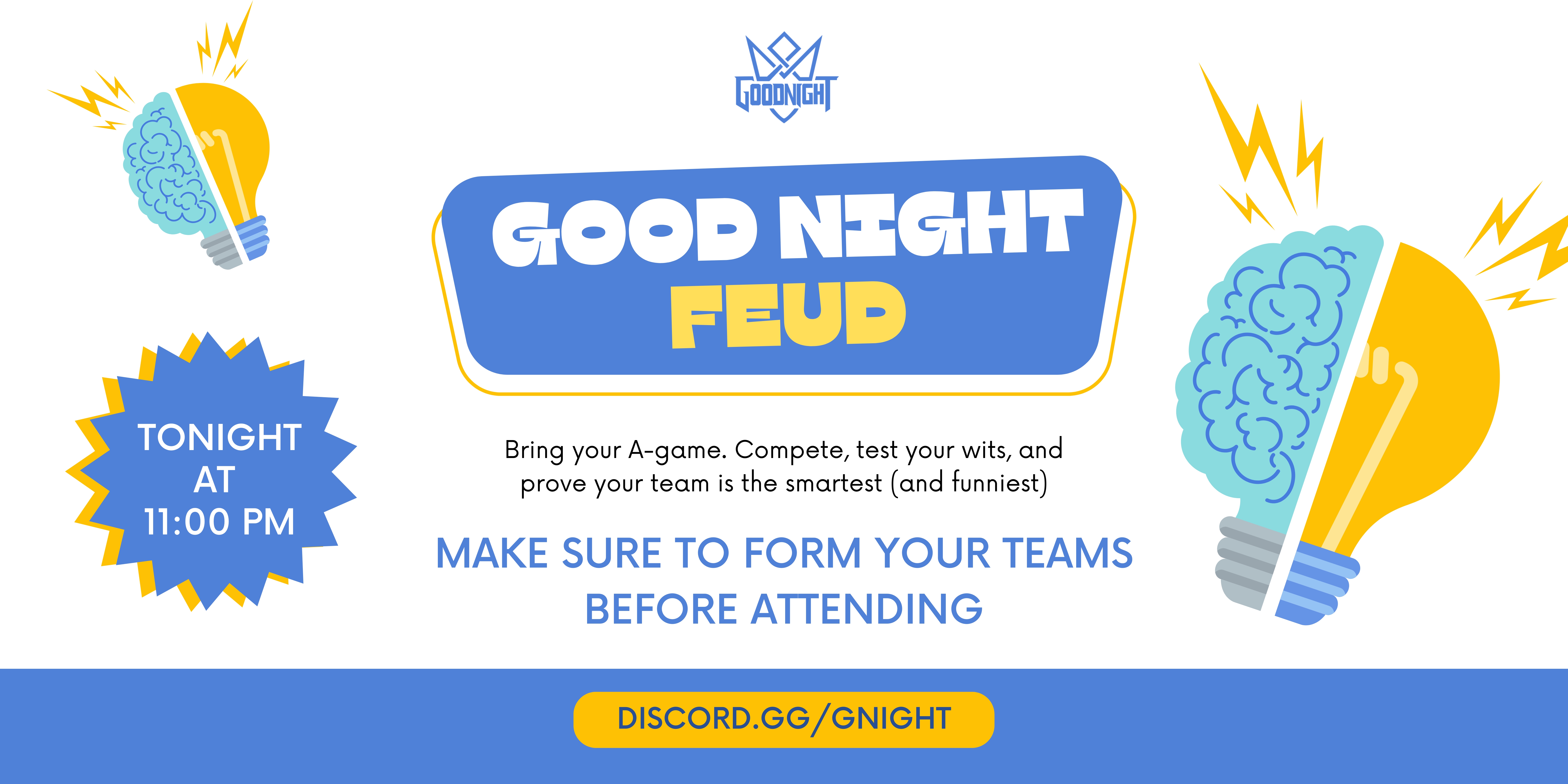 Good Night Feud gaming event banner - Good Night Morocco Discord community tournament