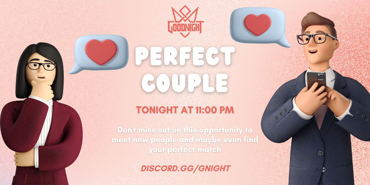 Perfect Couple gaming event banner - Good Night Morocco Discord community tournament