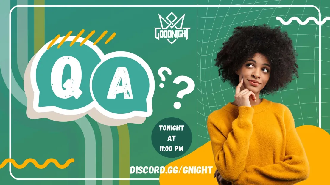 Q & A gaming event banner - Good Night Morocco Discord community tournament