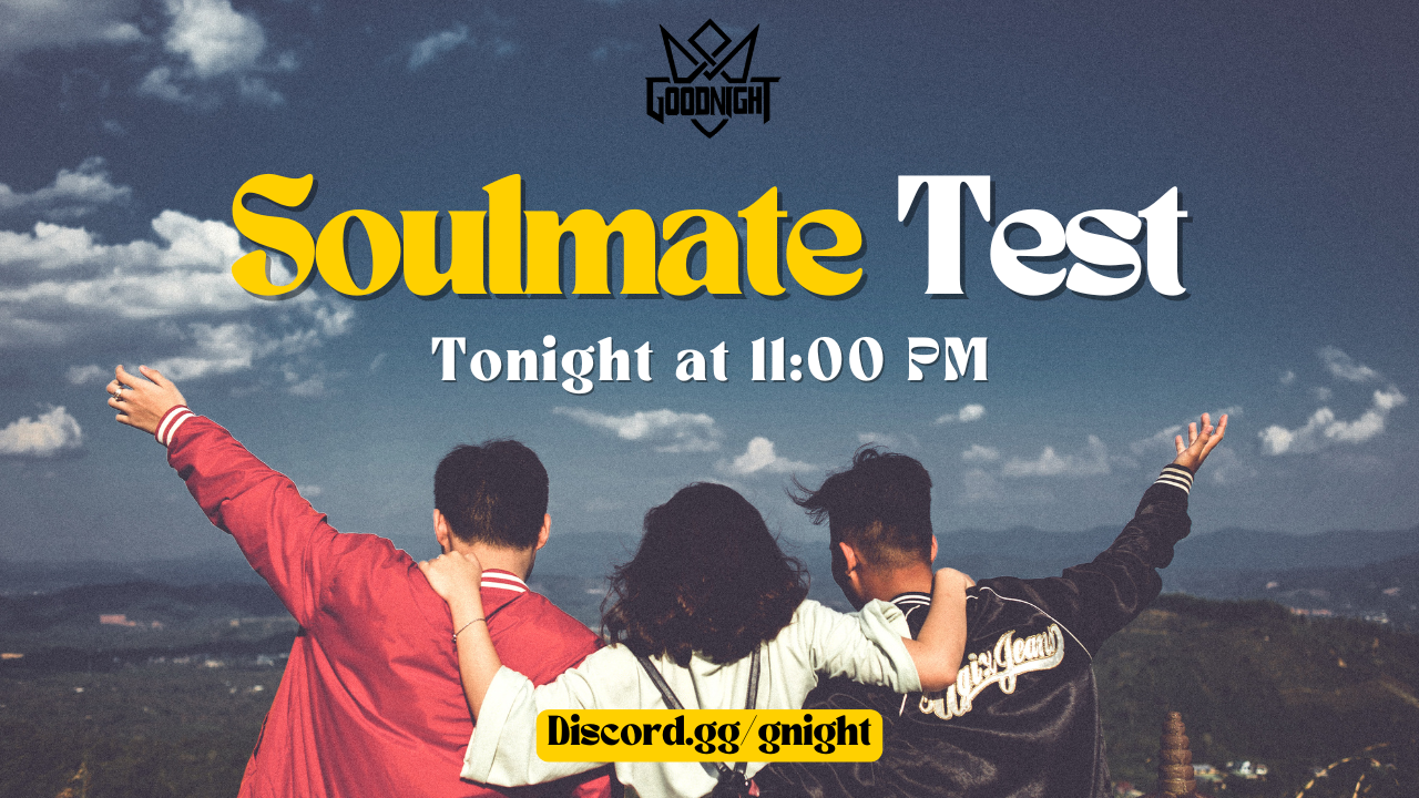 Soulmate Test gaming event banner - Good Night Morocco Discord community tournament