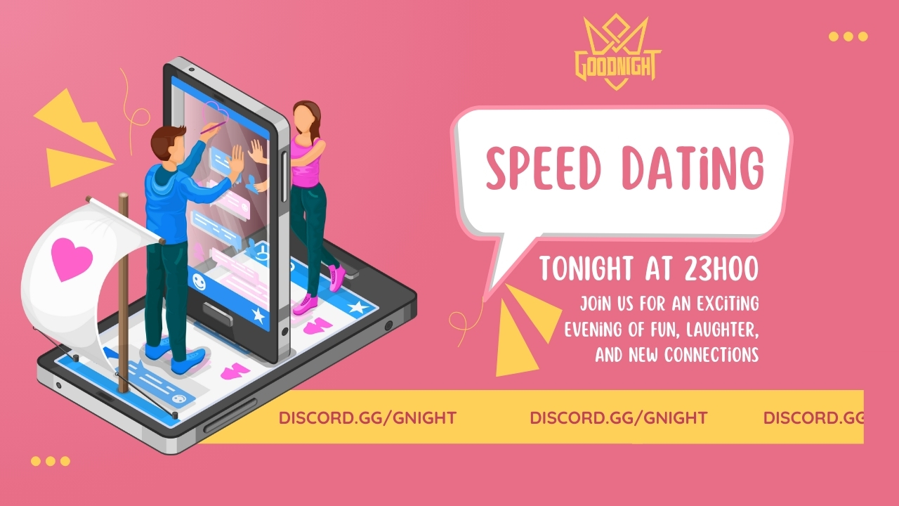 Speed Dating gaming event banner - Good Night Morocco Discord community tournament