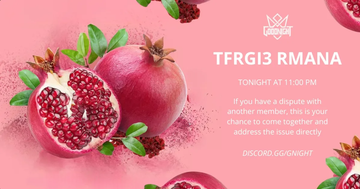 Tfrgi3 Rmana gaming event banner - Good Night Morocco Discord community tournament