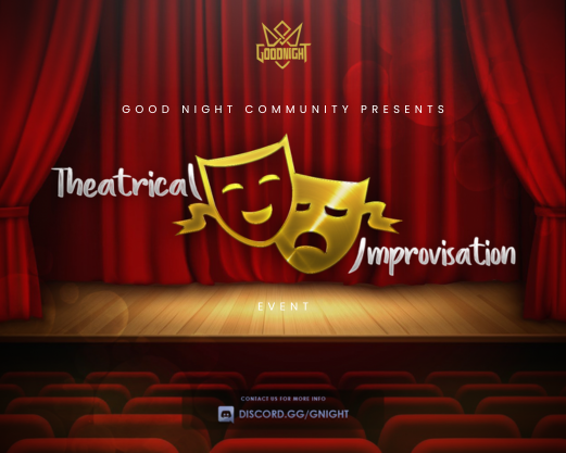 Theatrical Improvisation gaming event banner - Good Night Morocco Discord community tournament