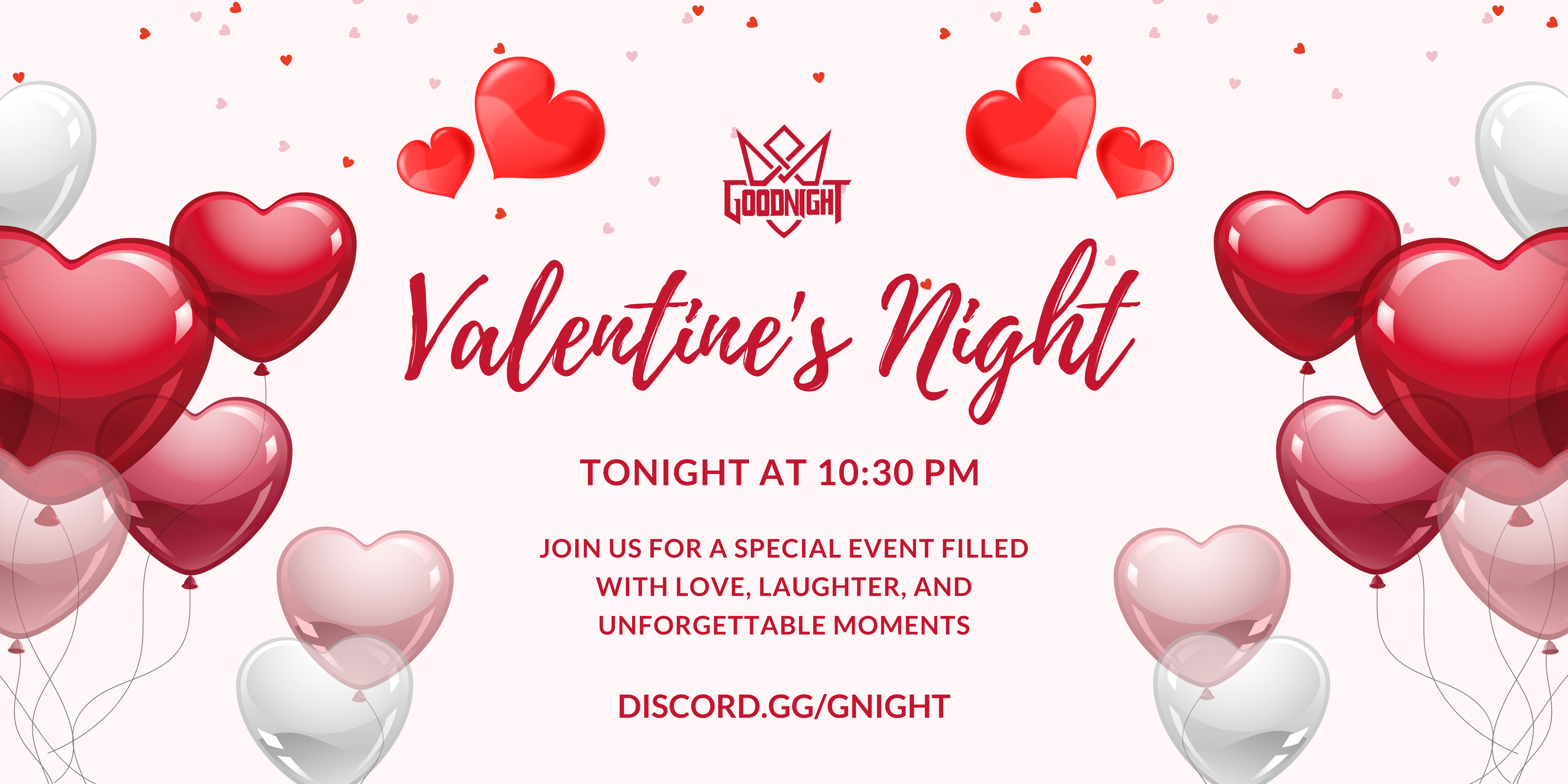 Valentine's Night gaming event banner - Good Night Morocco Discord community tournament